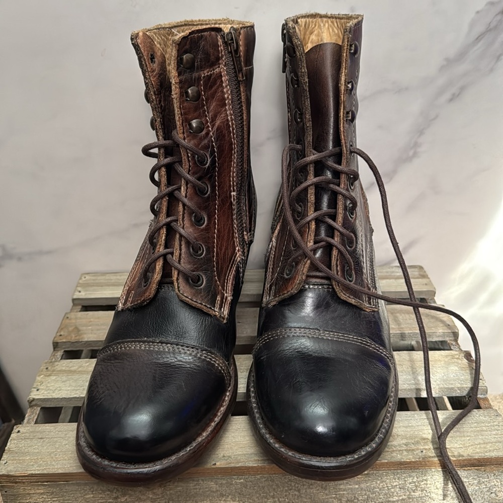 Bed Stu Womens Judgement Lace Up Ankle Boots : Brown Leather - Picture 6 of 9